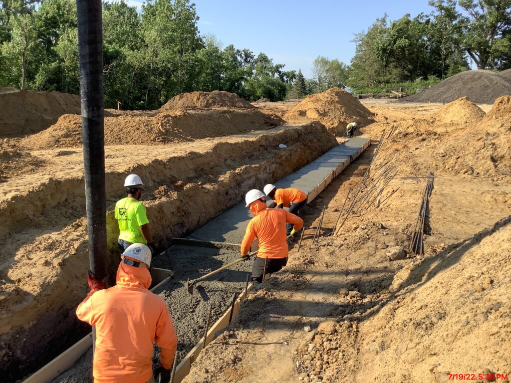 Boulevard crews working on foundation